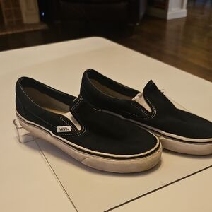 Vans Black and White Slip-On Shoes